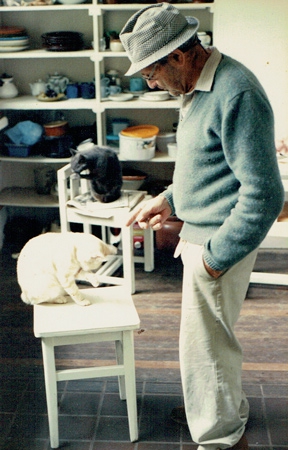 Arthur and his cats c1983